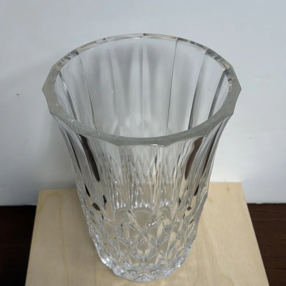 VINTAGE CUT GLASS VASE~VAL ST.‎ LAMBERT~DIAMOND PATTERN~8